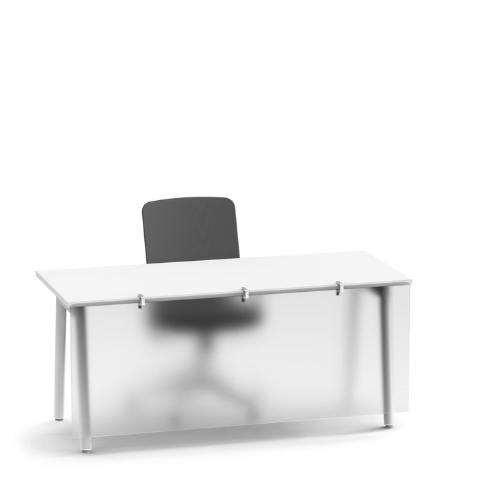 Modern office desk with black chair on white background (55&quot;)