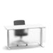 Modern office desk with a black chair on white background. (55&quot;)
