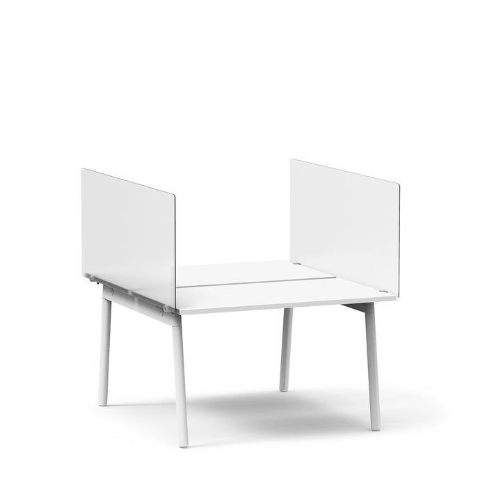 Modern white office desk with partition on a white background. (45&quot;)