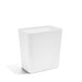 White modern minimalist trash bin on a white background (White)