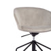 Modern gray upholstered swivel chair with black metal legs isolated on white background. (Gray)