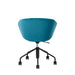 Modern blue office chair with wheels against a white background. (Teal)