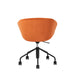 Modern orange swivel chair with black wheels isolated on white background (Terracotta)