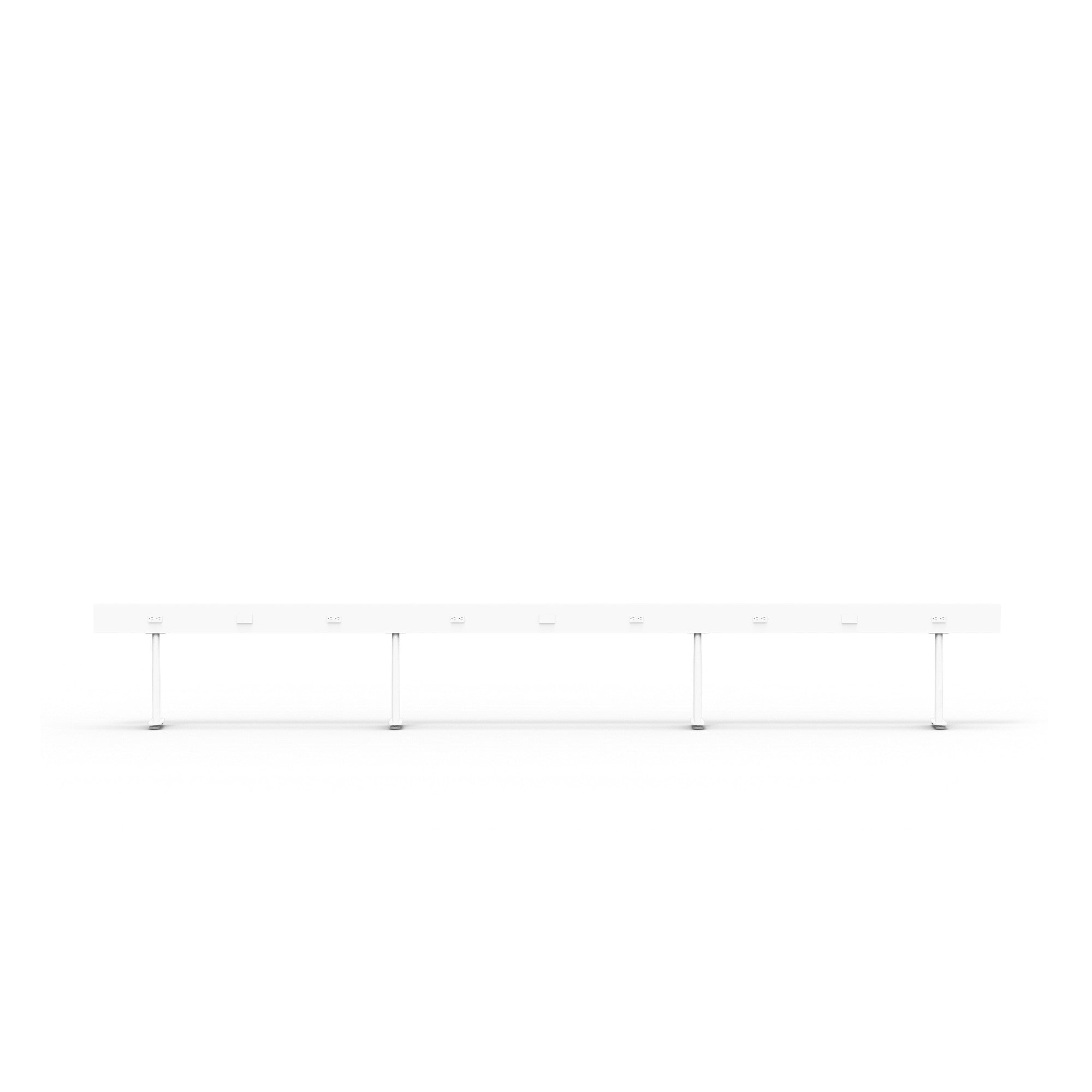 Modern white office cubicle partition with metal legs on white background. (White-180")