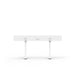 Modern white double workstation desk with metal legs on a white background. (White-50&quot;)