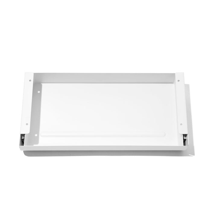 White modern wall-mounted folding table in a closed position. (White)