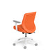 Orange office chair with adjustable armrests on a white background. (Orange-Mid Back)