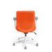 Orange office chair with white armrests and base on white background (Orange-Mid Back)