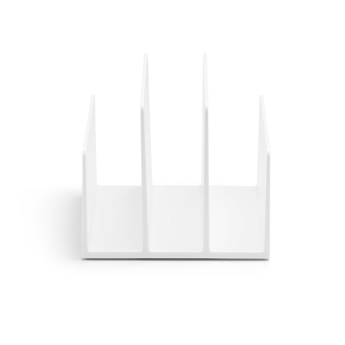 White minimalist desk organizer on a white background (White)
