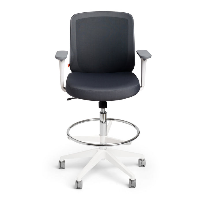 Ergonomic office chair with adjustable height and armrests on white background. (Dark Gray)