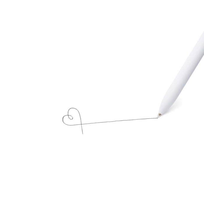 Pen drawing a heart shape on white background. (White-Black)