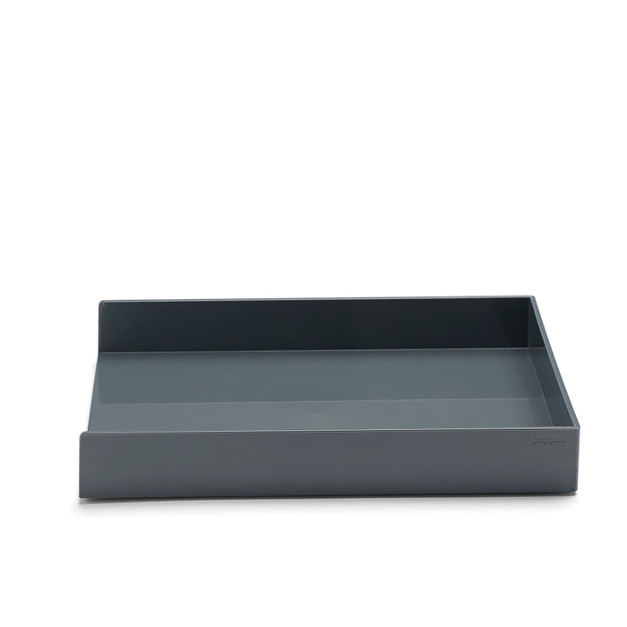 Modern gray desk organizer tray isolated on white background (Dark Gray)