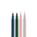 Four colorful marker pens aligned vertically on a white background. (Velvet)