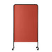 Red mobile office partition panel on white background. (Black-Brick)