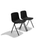 Two black modern chairs on white background with shadows. (Black)