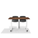 Modern office table with two chairs on a white background. (Black)