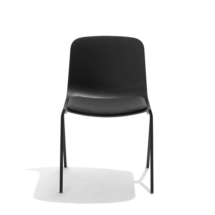Black modern chair with metal legs isolated on white background. (Black)