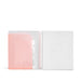 Clear file organizer and white spiral notebook on white background. (Blush-3 Subject)