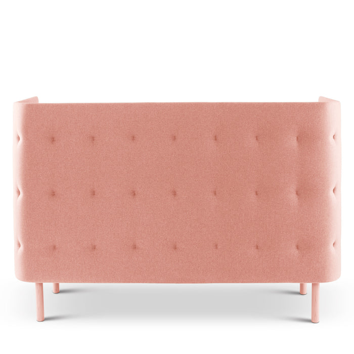 Pink tufted modern sofa on a white background (Blush-Blush)(Blush-Gray)