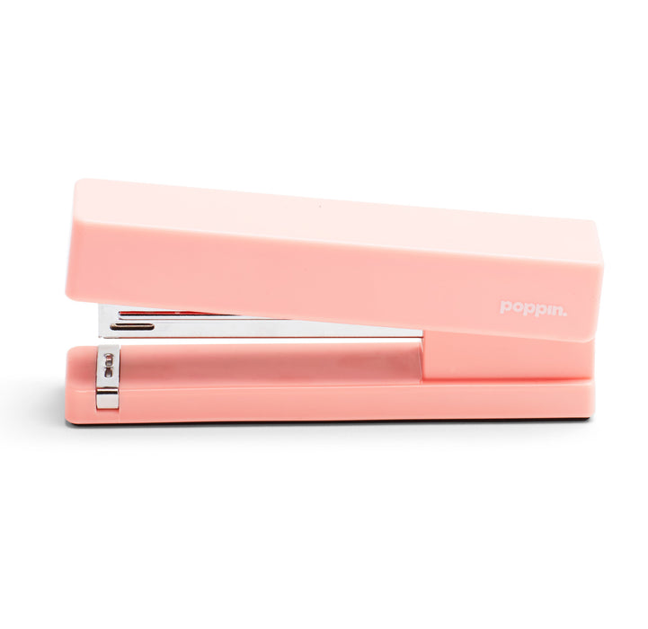 Pink Poppin stapler on a white background (Blush)
