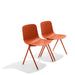 Two orange modern design chairs on a white background (Brick)