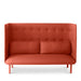 Modern red fabric sofa with tufted backrest isolated on white background (Brick-Brick)(Brick-Dark Gray)(Brick-Gray)