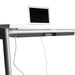 Modern standing desk with adjustable height featuring laptop and neat cable management. (Charcoal)