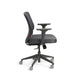Ergonomic black office chair with adjustable armrests and wheels on white background. (Dark Gray)