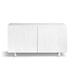 Modern white wooden cabinet with two doors on a white background. (White)