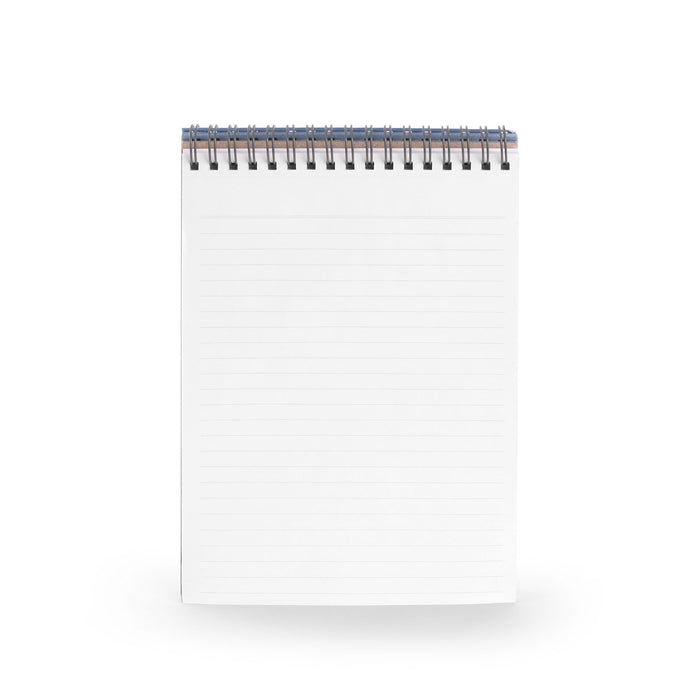 Blank spiral notebook standing on white background (Coast)