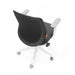 Modern black office chair with white armrests and wheels on white background. (Dark Gray-Mid Back)