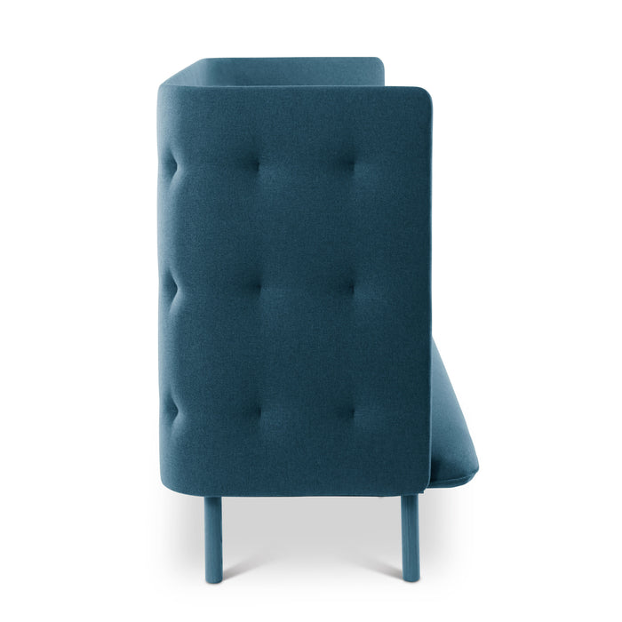 Blue tufted dining chair with high back isolated on white background (Dark Blue-Dark Blue)(Dark Blue-Dark Gray)(Dark Blue-Gray)