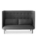 Modern black fabric sofa with high back and cushions on white background. (Dark Gray-Dark Gray)(Dark Gray-Brick)(Dark Gray-Dark Blue)(Dark Gray-Teal)
