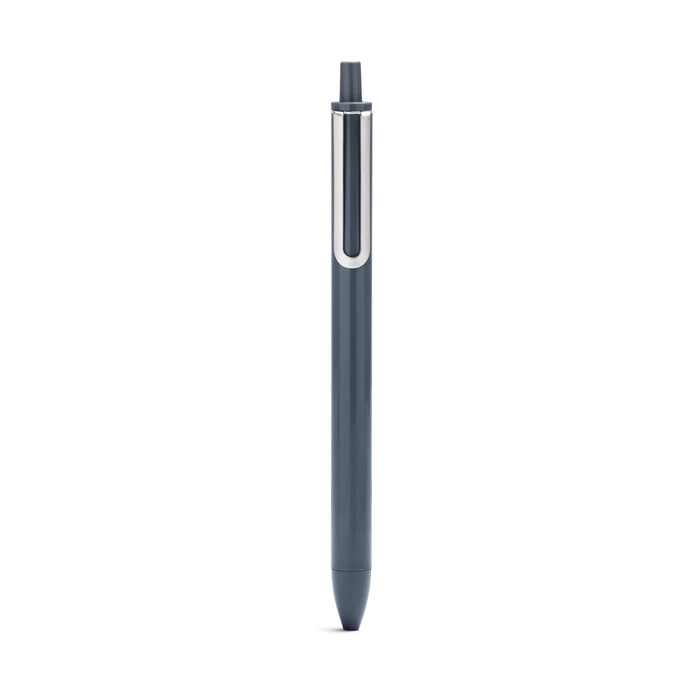 Blue ballpoint pen isolated on white background. (Dark Gray-Black)