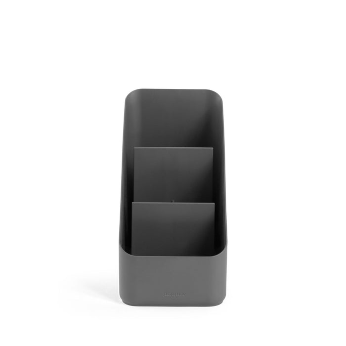 Modern black desk organizer on white background (Dark Gray)