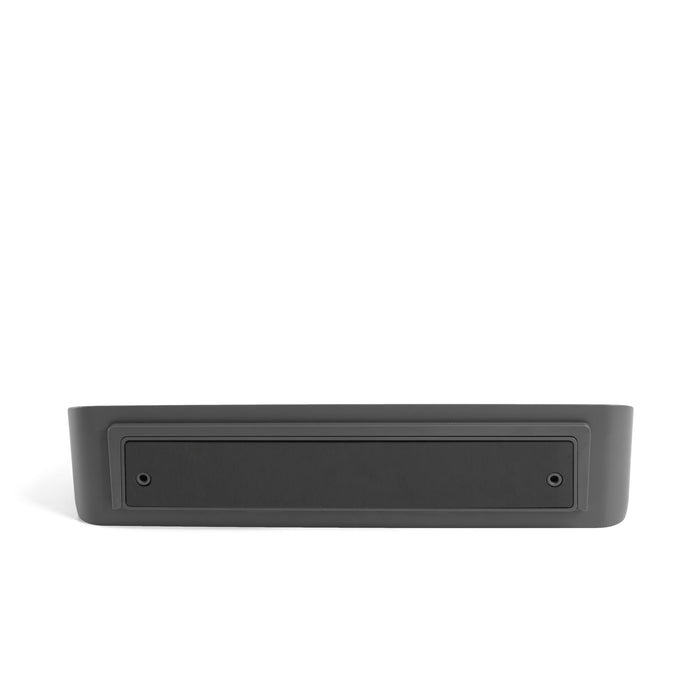 Black external hard drive isolated on white background. (Dark Gray)