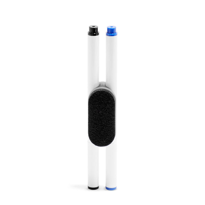 Two electronic cigarettes with one black silicone holder isolated on white background. (Dark Gray)