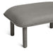 Gray fabric upholstered bench with dark wooden legs on a white background (Gray)