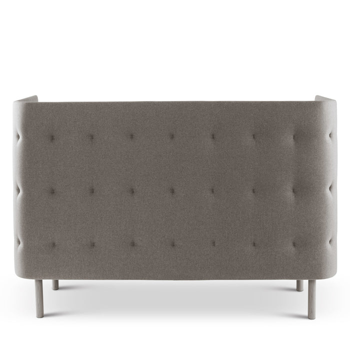 Modern grey tufted sofa with wooden legs isolated on white background (Gray-Gray)(Gray-Blush)(Gray-Brick)(Gray-Dark Blue)(Gray-Dark Gray)