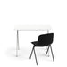 Modern black chair and white table on a white background. (Black)
