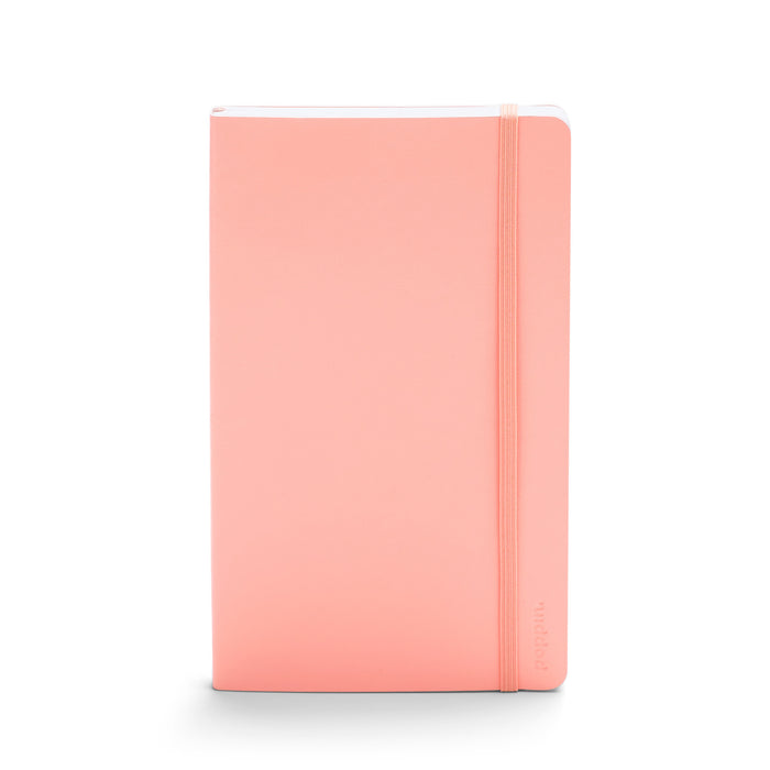 "Peach-colored notebook with elastic closure isolated on white background" (Blush)
