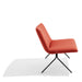 Modern red lounge chair with black metal legs on a white background. (Brick-Black)