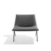 Modern gray fabric lounge chair on a white background. (Dark Gray-Black)