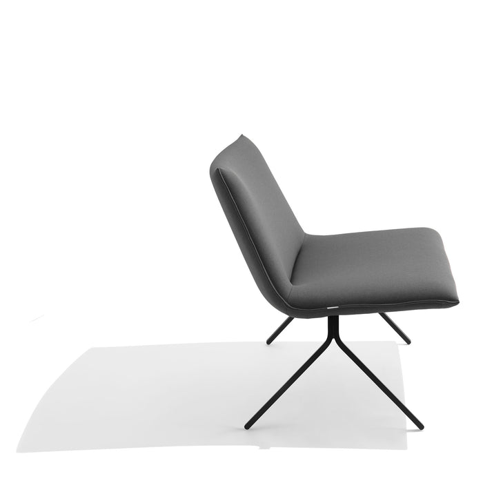 Modern black lounge chair on white background (Dark Gray-Black)