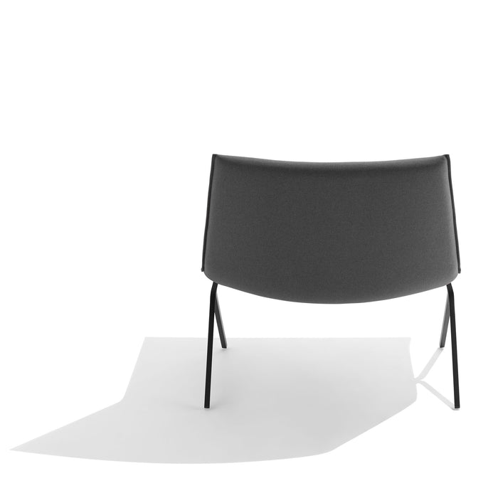 Modern black designer chair with metal legs on a white background (Dark Gray-Black)