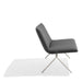 Modern black lounge chair on white background with shadow. (Dark Gray-Nickel)