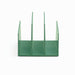 Green acrylic desk organizer with vertical slots on white background. (Sage)