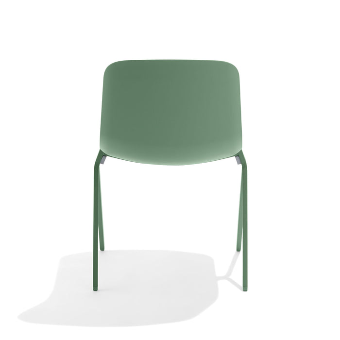 Modern green chair with metal legs isolated on white background. (Sage)