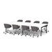 Modern conference table with white top and gray office chairs on a white background. (White-132&quot;)
