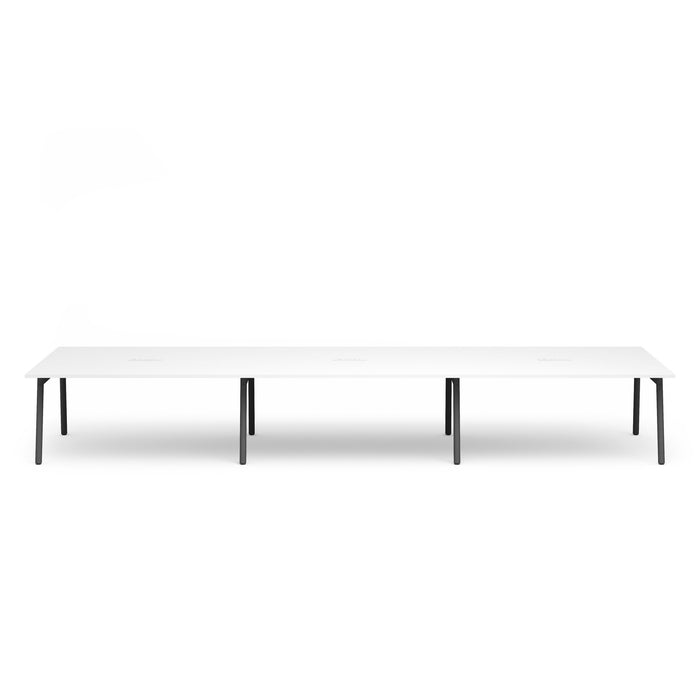 Minimalist white modern table on a white background. (White-198&quot;)
